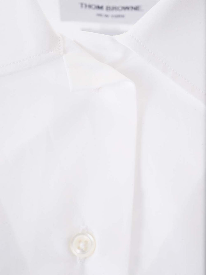 Thom Browne Cropped Shirt Top - Bianco | eeb5120c2a139860f9ed68dbf3f9671272f619a2