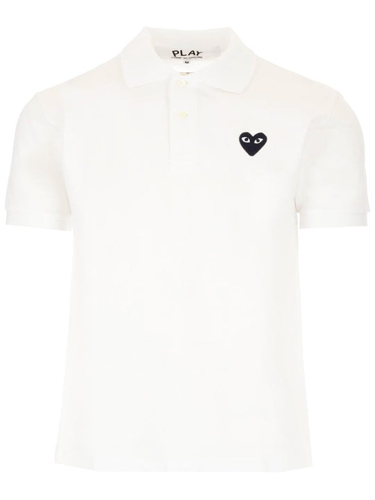 Black Heart Polo Shirt Bianco