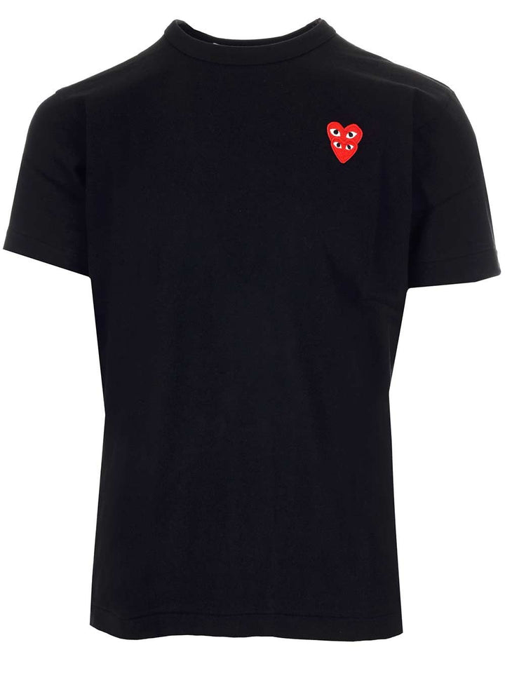 Comme Des Garcons Play Double Red Hearts T-Shirt - Nero | 3218b2d471ed01c2176689afb574b218133f1bc0