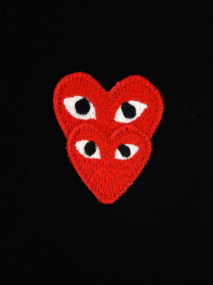 Comme Des Garcons Play Double Red Hearts T-Shirt - Nero | 1d20bf9df6340e25dd12ce5929898931d30295b9