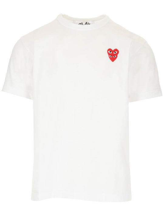 Double Red Hearts T-Shirt Bianco