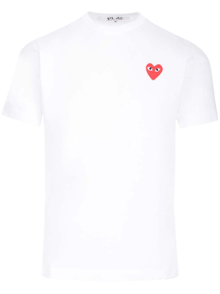Comme Des Garcons Play With Small Red Heart T-Shirt - Bianco | efbfbb6ecb0a995e025a3f3cd7126abbfb1a7c64