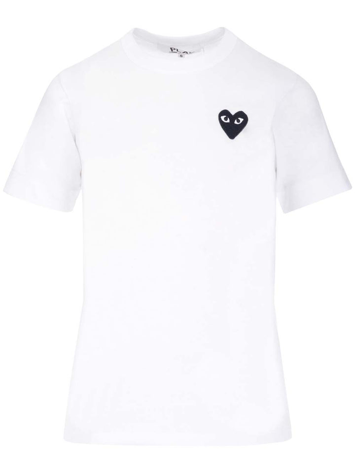 Comme Des Garcons Play With Small Black Heart T-Shirt - Bianco | 8064879017b4306681120e4daa9f830eadebd482