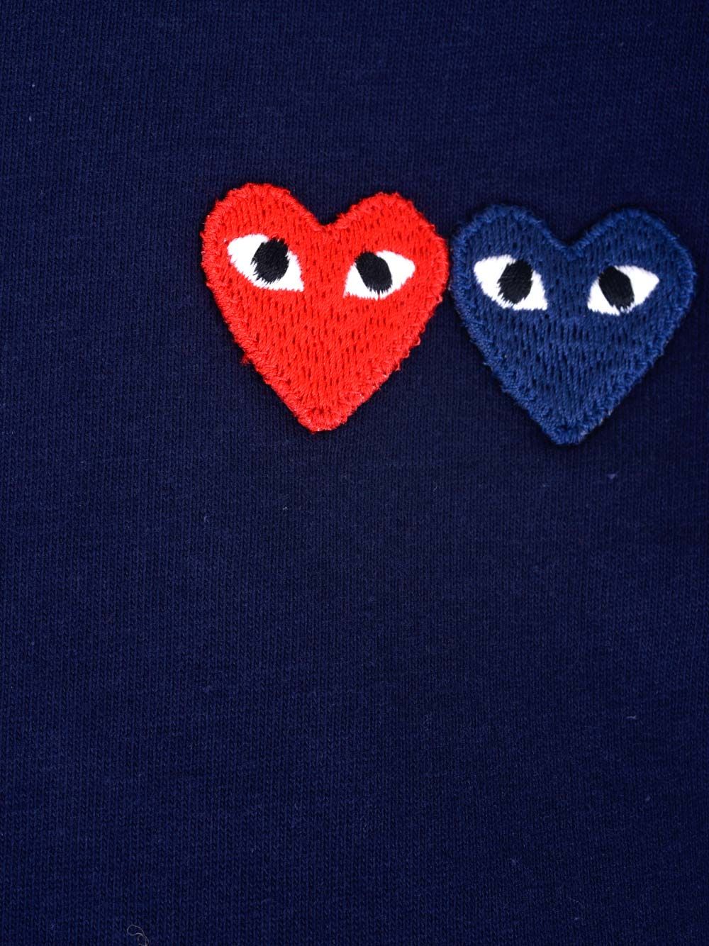 Comme Des Garcons Play Multi Hearts T-Shirt - Blu | f25262042c952f1ee1083e1e8c628cde8a17586a