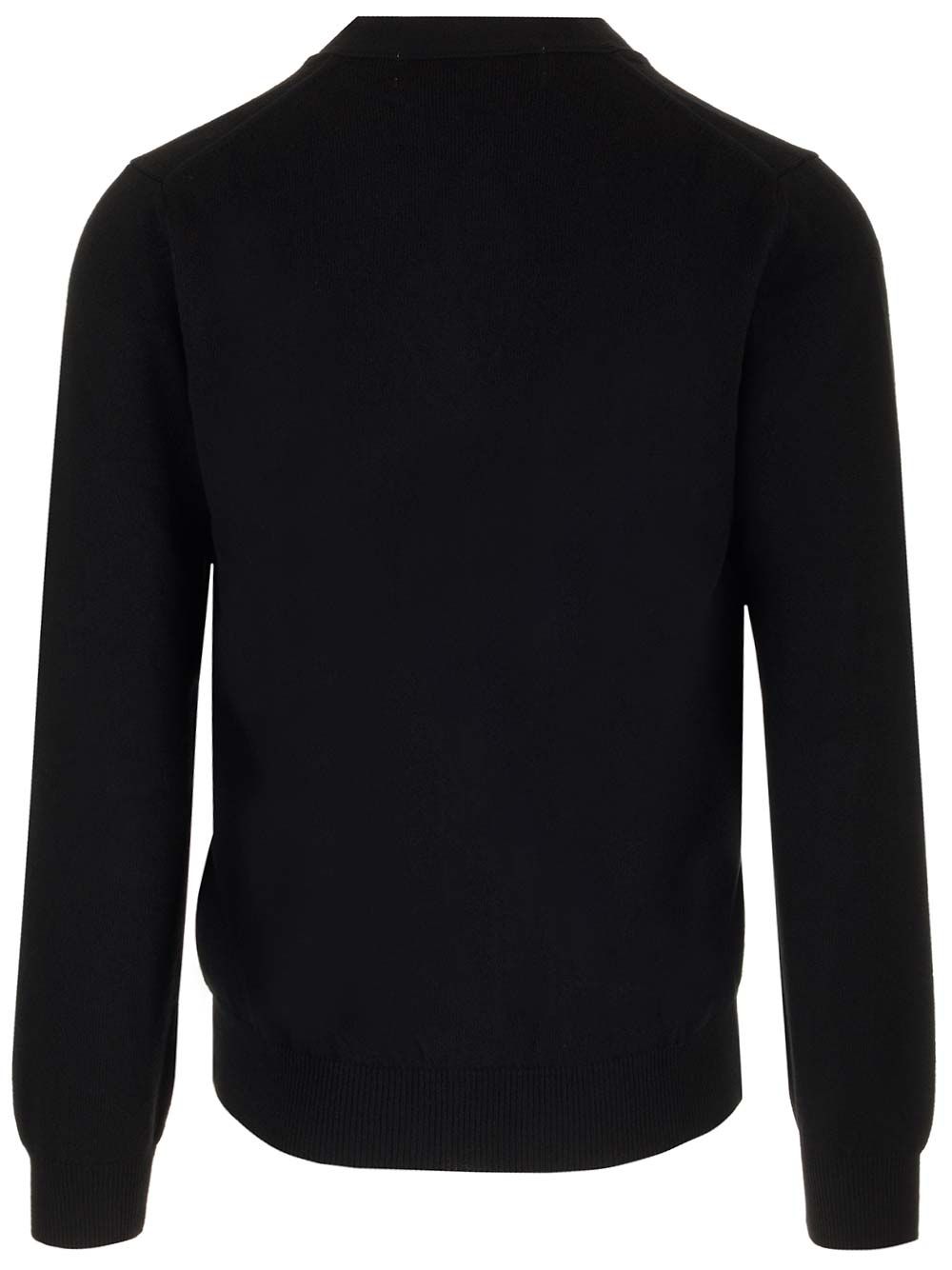 Comme Des Garcons Play Merino Wool Cardigan Knitwear - Nero | 9e99b1d982636b8d026aa8dc6b3b09380b684a6f