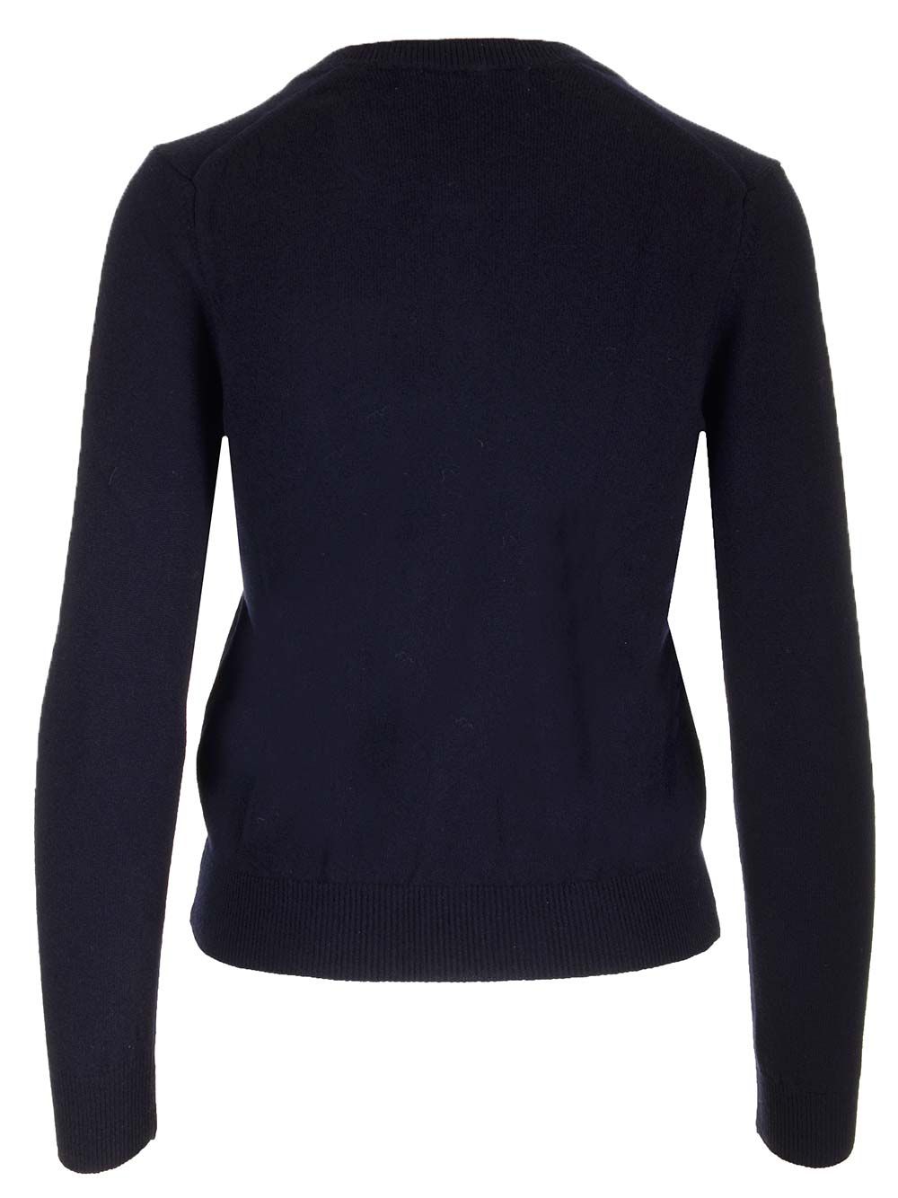 Comme Des Garcons Play Merino Wool Cardigan Knitwear - Blu | 51b416b6fd900872fdcf268b3f123653dd368aa4