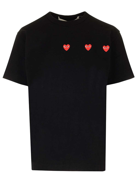 With Red Hearts T-Shirt Nero