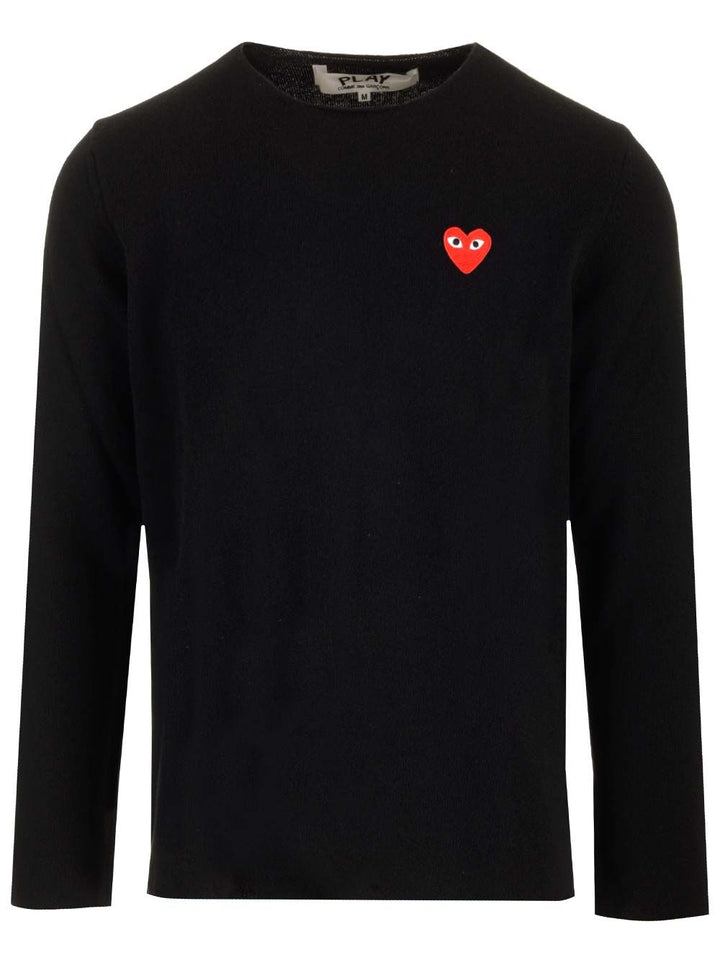 Comme Des Garcons Play Long-Sleeved Wool Sweater Knitwear - Nero | b7c01f448c568d0097ec1c634c5e73fa1e38310b