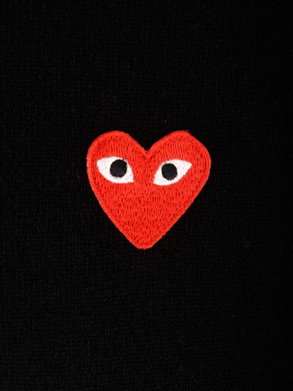 Comme Des Garcons Play Long-Sleeved Wool Sweater Knitwear - Nero | ccc4e0ad6ea915f96745430eaaea87277215e6fc
