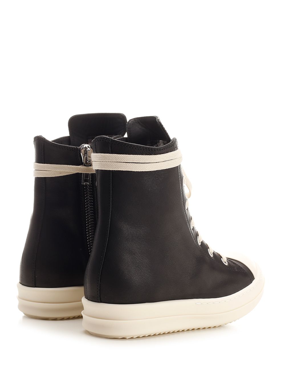 Rick Owens Porterville Leather Sneakers - Nero | def7ccdee6b5a1e99253aad67a73a66a22488401