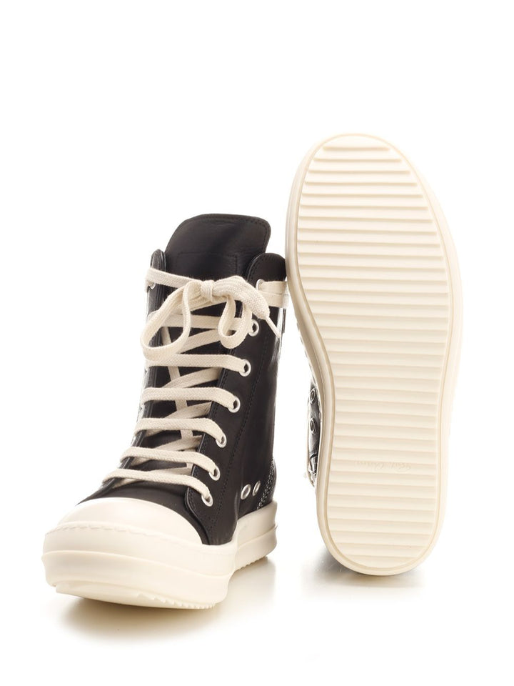 Rick Owens Porterville Leather Sneakers - Nero | 76d0bdfaec170c3cc7ae6e728f1d518a7e6d987a