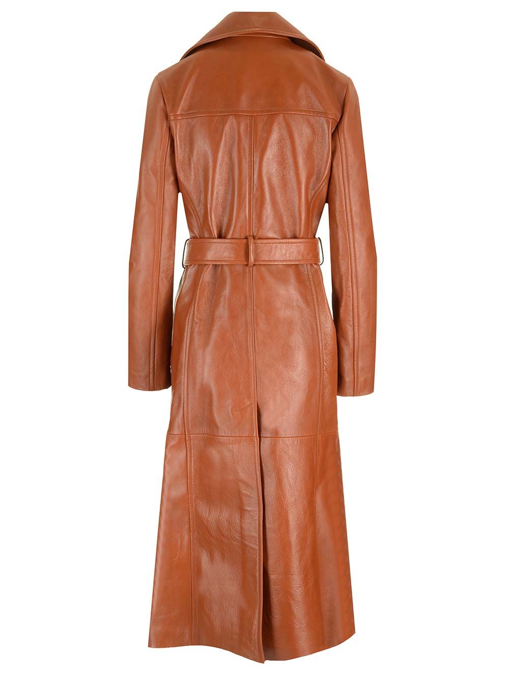 Chloe' Leather Military Trench Coat Giacche - Marrone | fab9c19e0cb21bba934778d39589fe6656386790