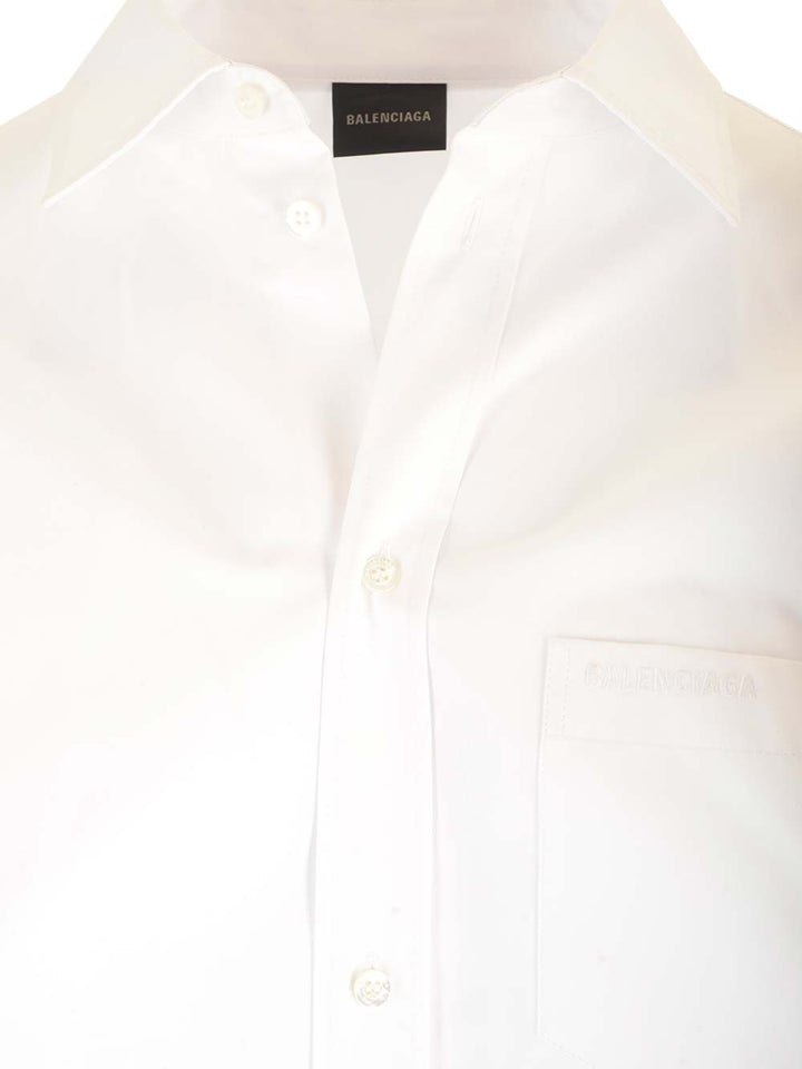 Balenciaga Large Fit Asymmetric Shirt Shirts - Bianco | acc0dba6918a614ad3d8c0111b3372fa9a733c40