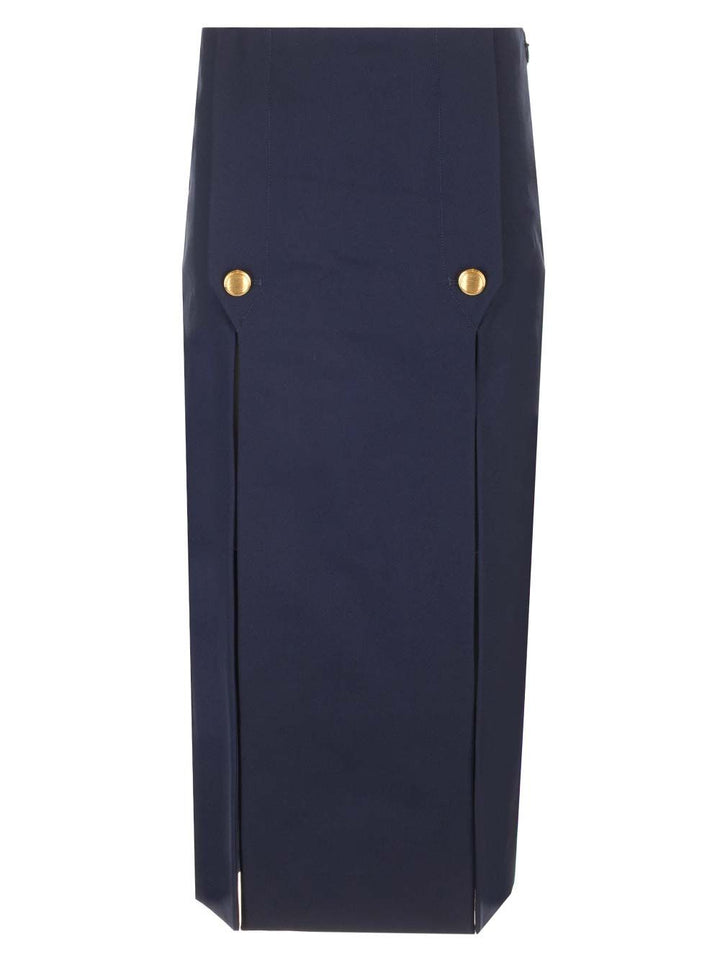 Chloe' Wool Midi Skirt Gonne - Blu | 39cdbf806a42f5e5c853ef263f445fa3ab6f5e48