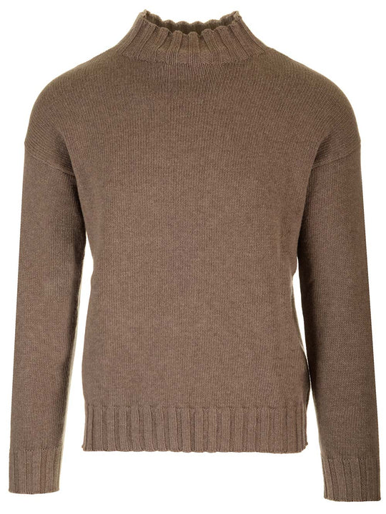 Bicolor Sweater Knitwear Marrone