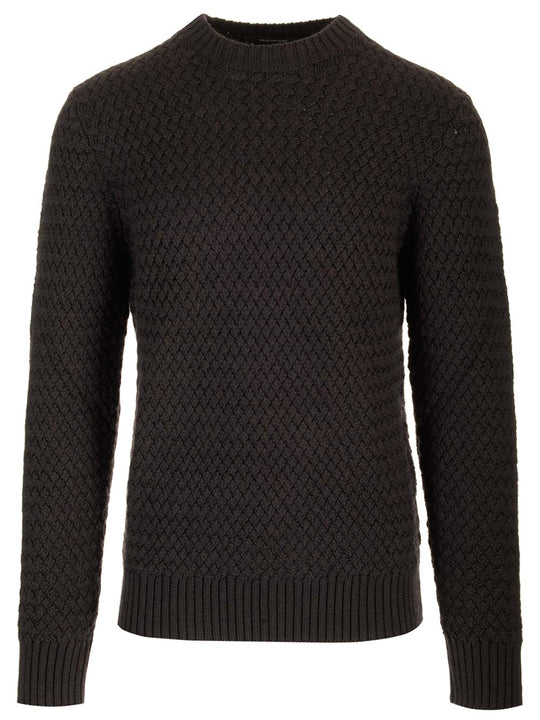 Crew Neck Sweater Knitwear Marrone