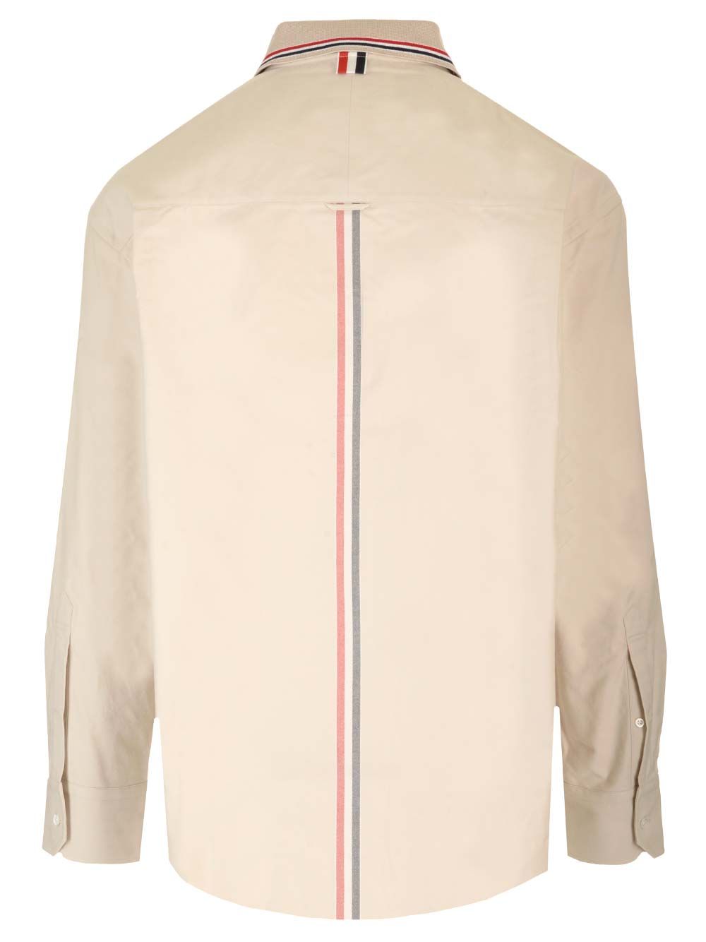 Thom Browne Stripe Cotton Flannel Oversized Shirt Shirts - Bianco | 4bfdb738eb01eebb70b143636895d2d4d837da9a