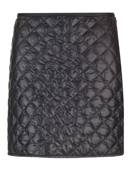 Quilted Mini Skirt Gonne Nero