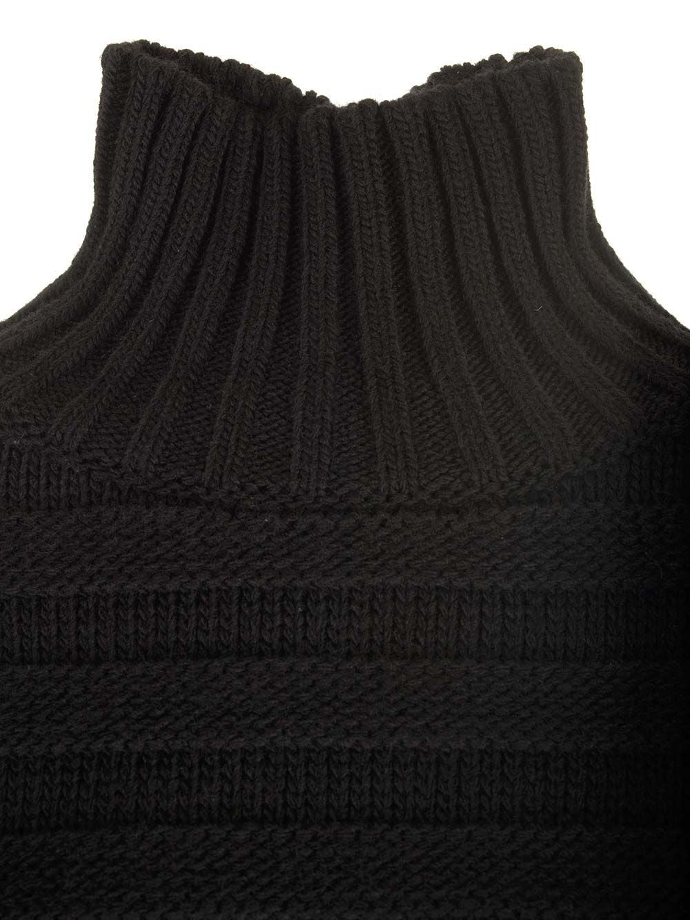 Mm6 Maison Margiela High Neck Sweater Knitwear - Nero | 11a70d29bee1ac1fd85e9710e65cc342c3cc23ed