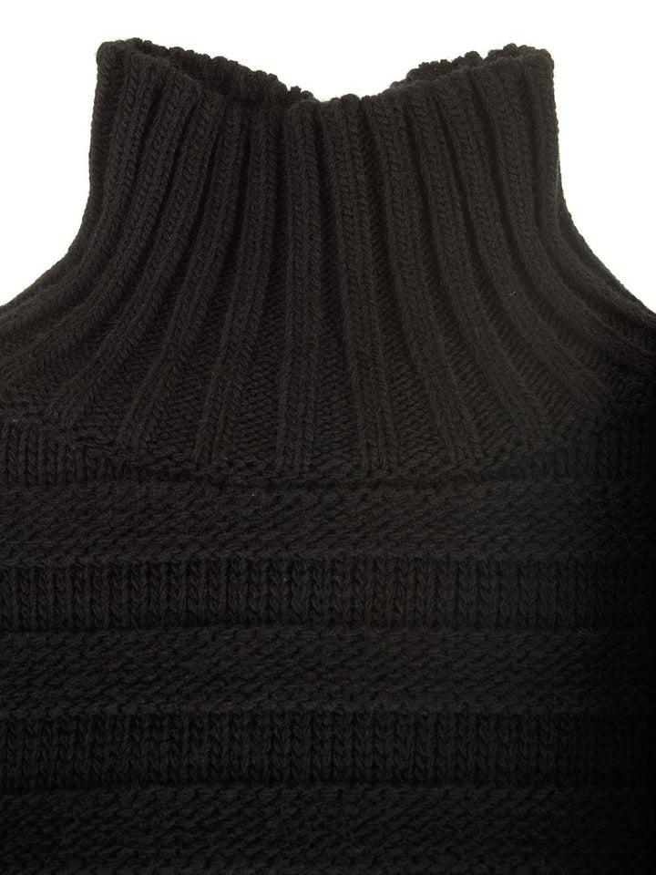 Mm6 Maison Margiela High Neck Sweater Knitwear - Nero | 11a70d29bee1ac1fd85e9710e65cc342c3cc23ed