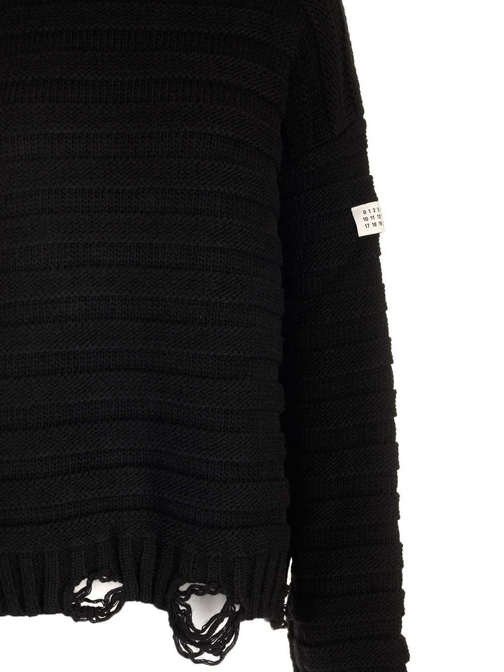 Mm6 Maison Margiela High Neck Sweater Knitwear - Nero | b7f35c4ac2cb36cdc5468bea1e435fd36107e7ed