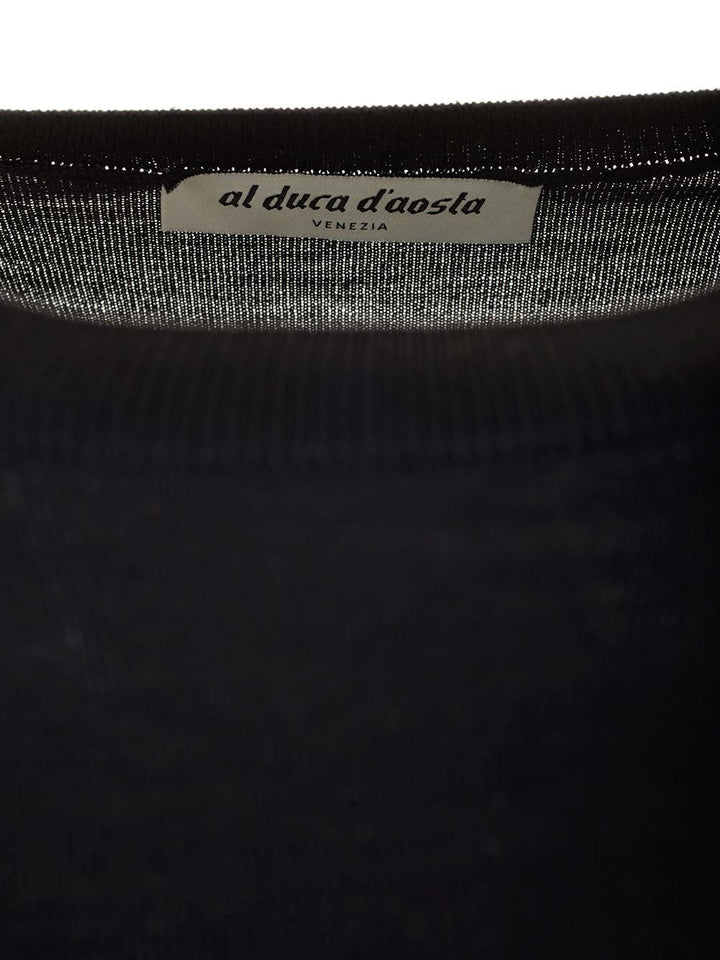 Al Duca D'Aosta Wool And Silk Crew Neck Sweater Knitwear - Blu | 844536879f7559e9d66ddce1fbe983a1b600b160