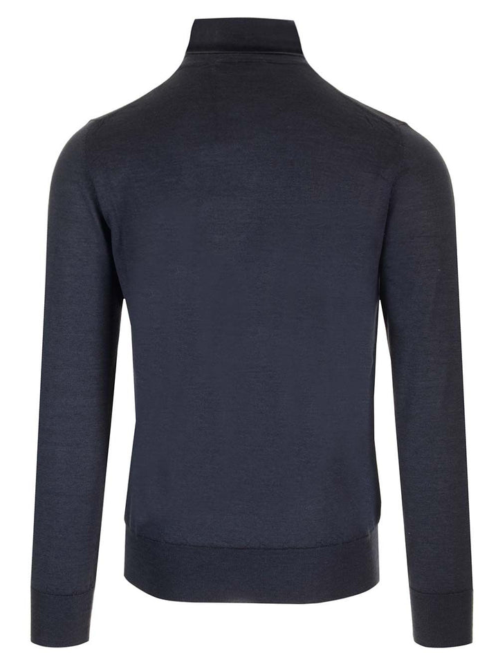 Al Duca D'Aosta Cashmere And Silk Turtleneck Sweater Knitwear - Blu | 5a8e990e581c6588fc8dbab6167126284c002d27