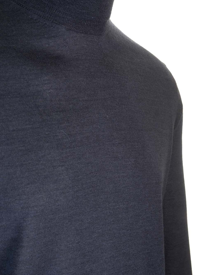 Al Duca D'Aosta Cashmere And Silk Turtleneck Sweater Knitwear - Blu | 77447652ae539de6d9fcc53fb079ba49e234f291
