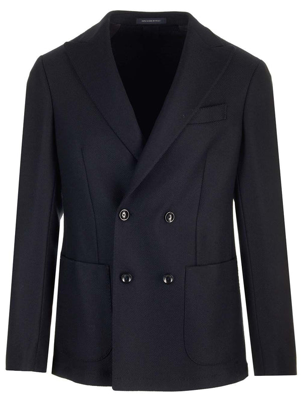 Double-Breasted Wool Jacket Giacche Blu