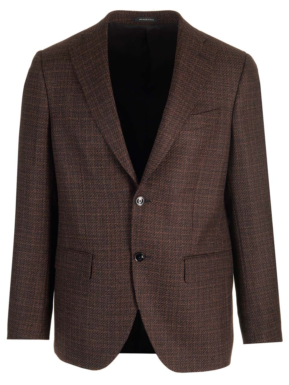 Al Duca D'Aosta Wool Melange Blazer Giacche - Marrone | b31e0825ef39c64567f307d525ccf676733e8158
