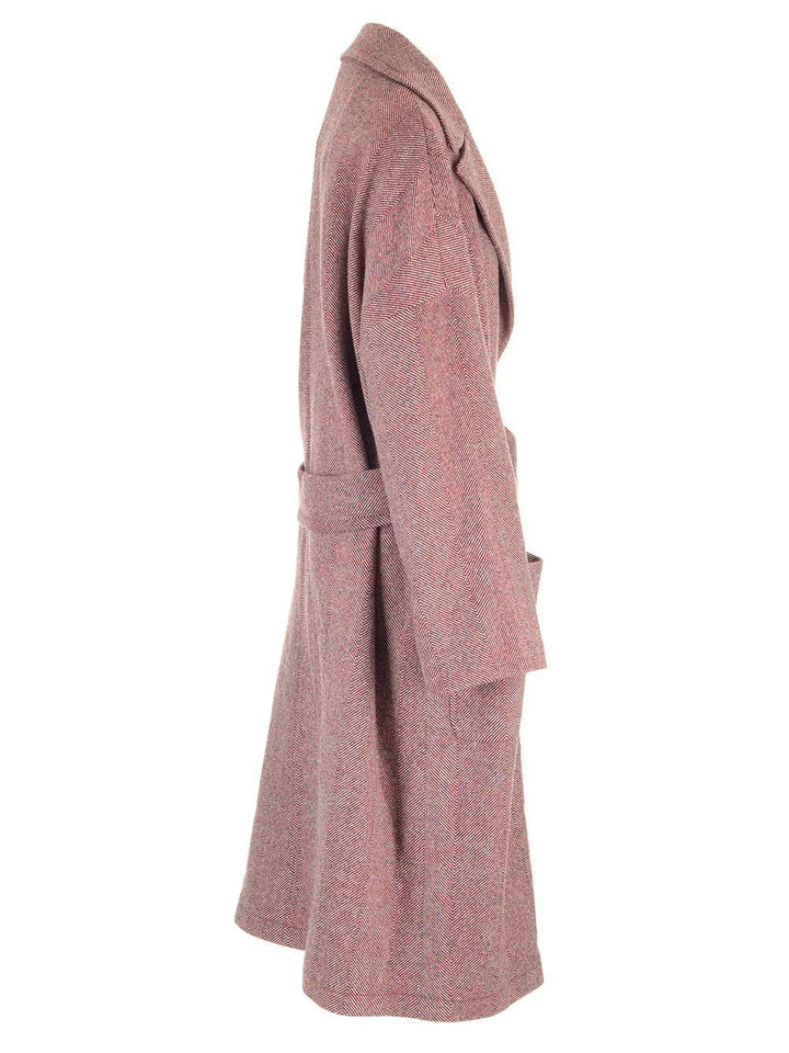 Etro Chevron Wool Coat Coats - Bordeaux | d3b289e921d95c8c2e9e912e9f301ce88b81dd25