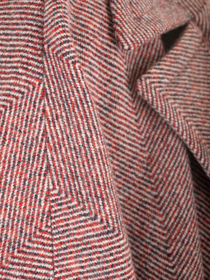 Etro Chevron Wool Coat Coats - Bordeaux | 5d854cf8fc71f23a9eee7fa84725e8622f226611