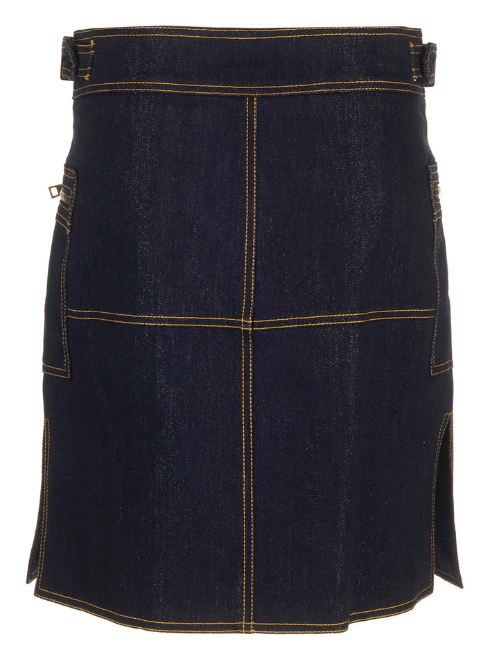 Etro Stretch Denim Skirt Gonne - Blu | 044253ac80b75a2e9fe5830661f1fbb41ac987fc