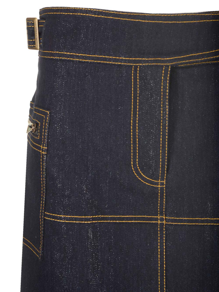 Etro Stretch Denim Skirt Gonne - Blu | b0a1927a3152909c5a39f4ea4c07bd643cfa6331