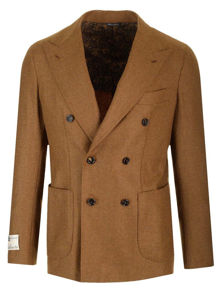 Al Duca D'Aosta Double-Breasted Jacket With Metal Gold Buttons Giacche - Marrone | 86243114c5ce0bb2ac5cdd547c667e0f02052e21