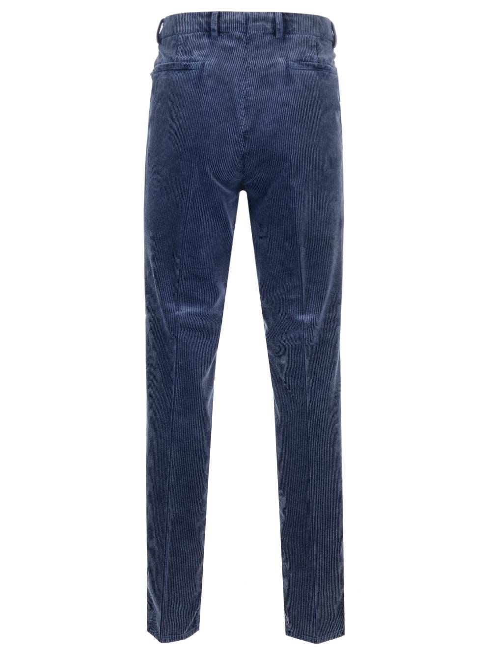 Brunello Cucinelli Blue Corduroy Trousers - Blu | 3cec725571c8354e545b1f794885ac30d14e9520