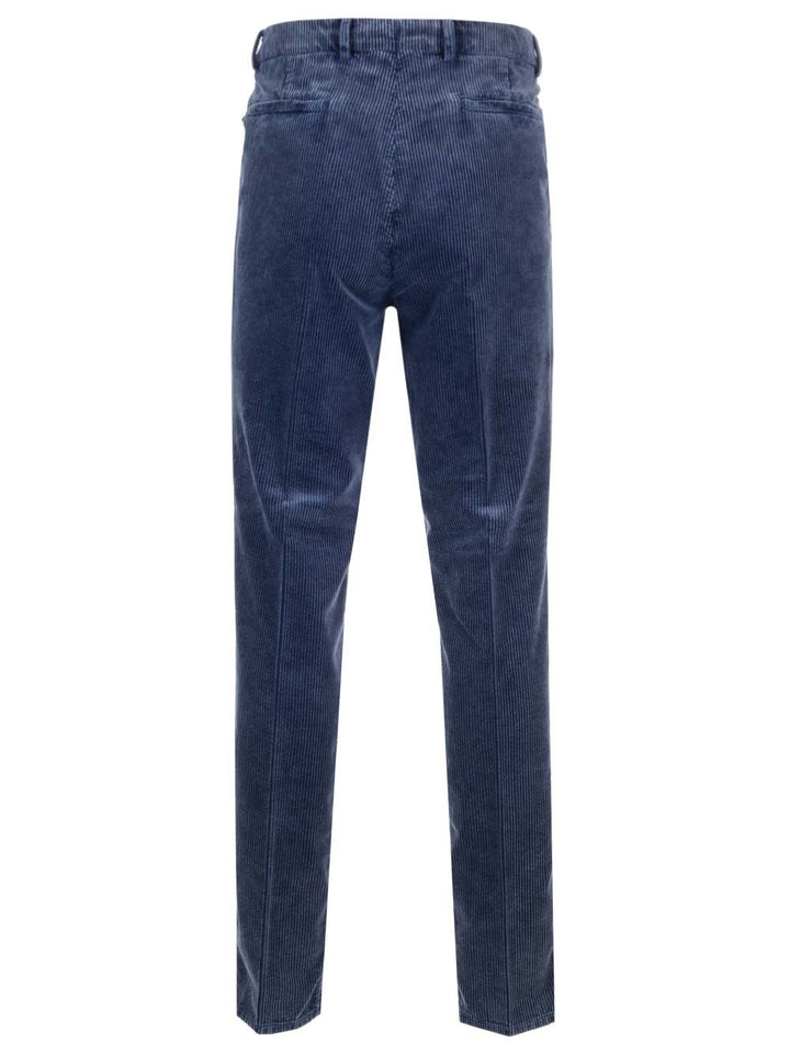 Brunello Cucinelli Blue Corduroy Trousers - Blu | 3cec725571c8354e545b1f794885ac30d14e9520