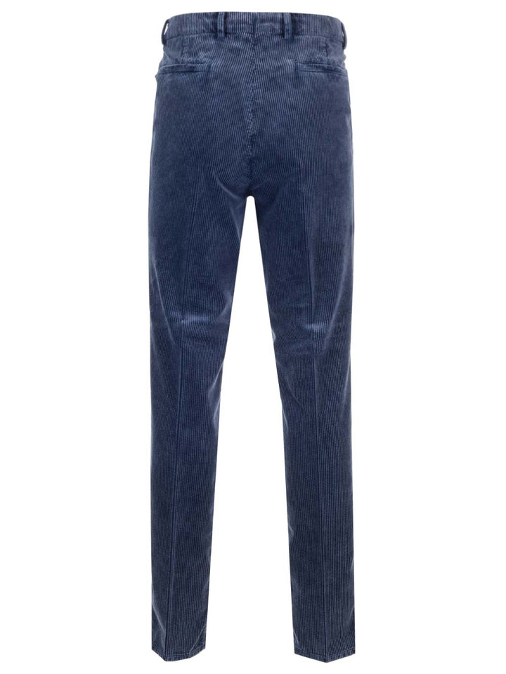 Brunello Cucinelli Blue Corduroy Trousers - Blu | 9d6a537a80cd421a89cc4e402d59fe687db85c3e