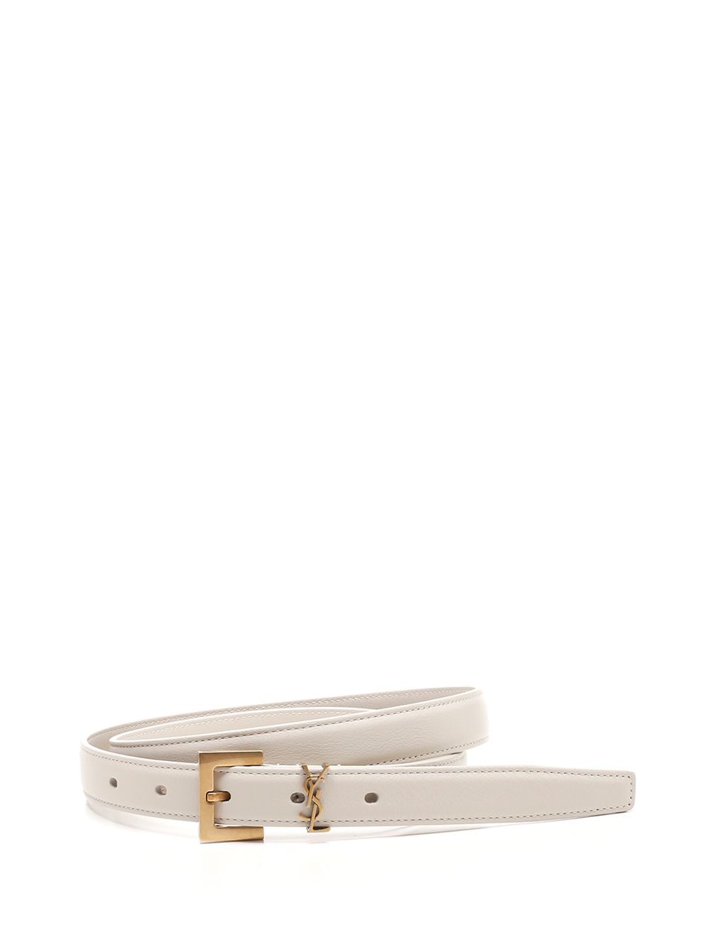 Saint Laurent Ysl Logo Belt Cinture - Bianco | e853769c2f16b0ad3b6f850d046424ec19518266