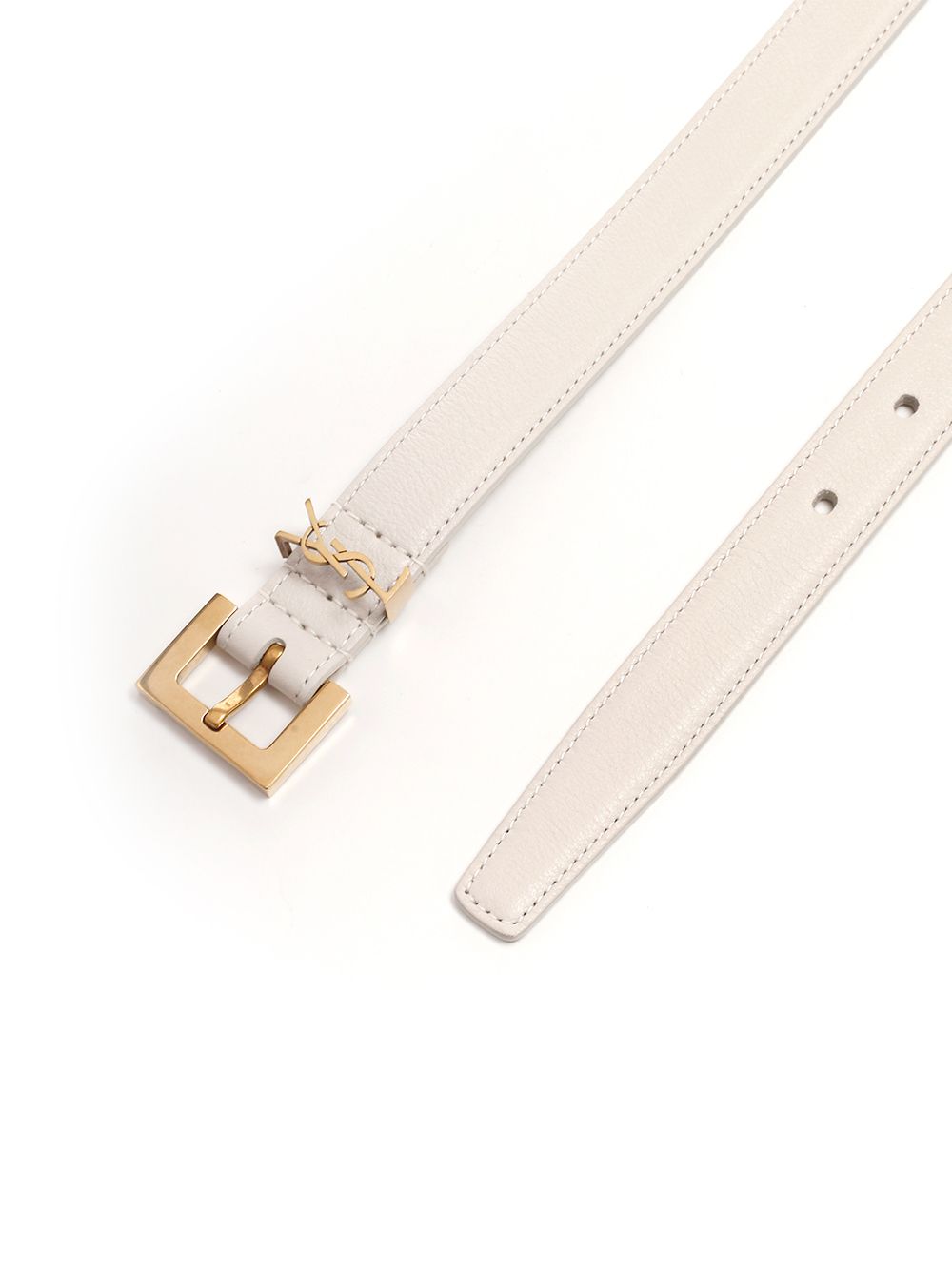 Saint Laurent Ysl Logo Belt Cinture - Bianco | 9a5479c0afbeb6ba0f6813ca77aff6b70692f36e