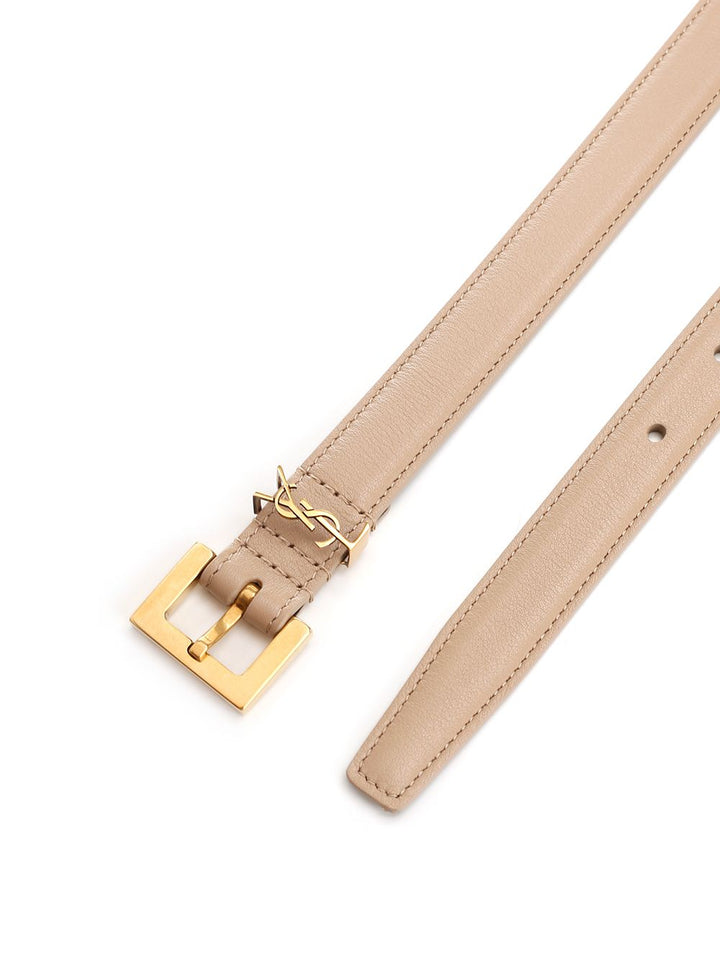 Saint Laurent Ysl Logo Belt Cinture - Beige | 0846d79e7073def5d582d1b833621407b194def1