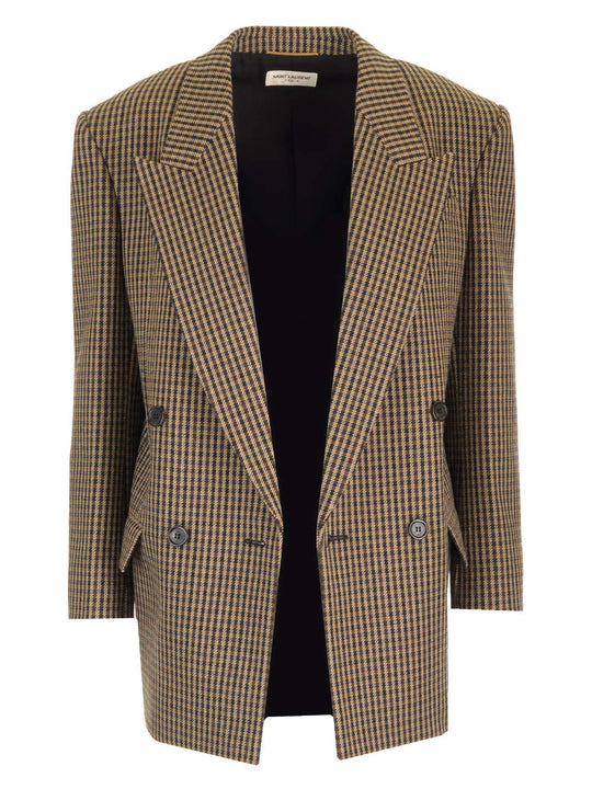 Brown Wool Blazer Giacche Beige