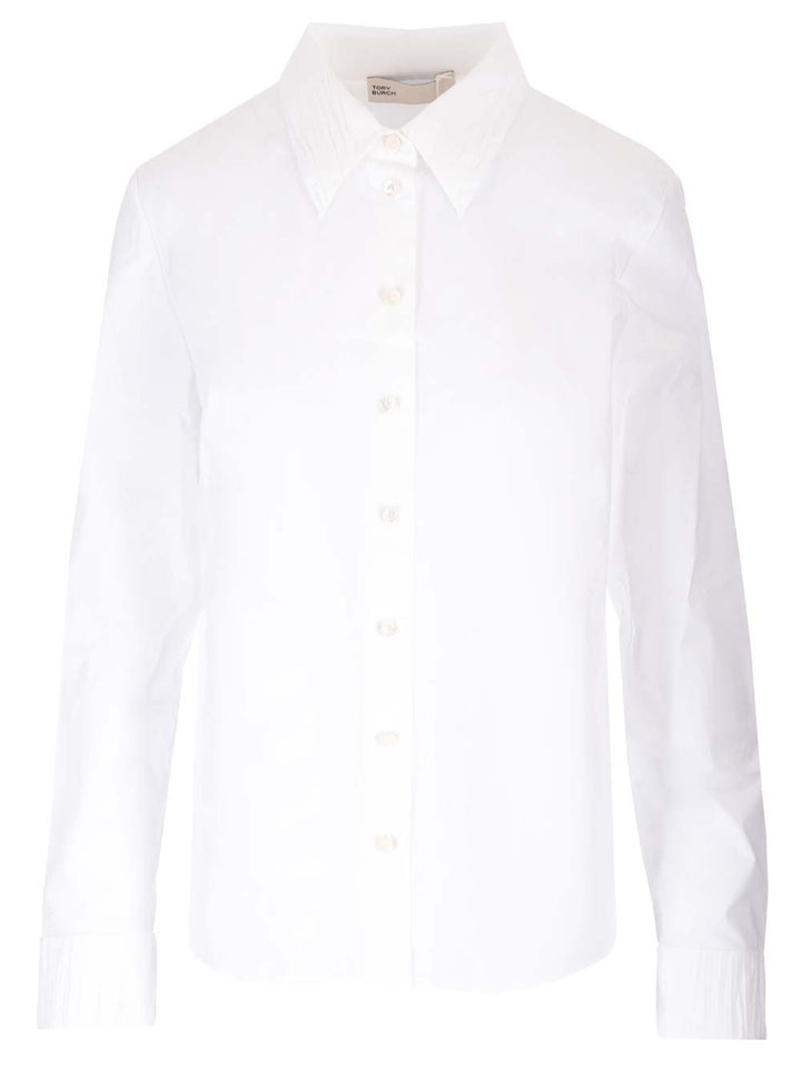 Tory Burch Crimped Collar Shirt Shirts - Bianco | da06f7d986955d2cf3bb33c836e06ed06c8a70ef