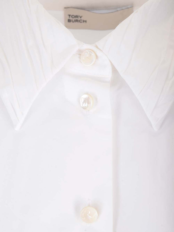 Tory Burch Crimped Collar Shirt Shirts - Bianco | 4d643f3594731f254e9f57b0095d078876d4fe1c