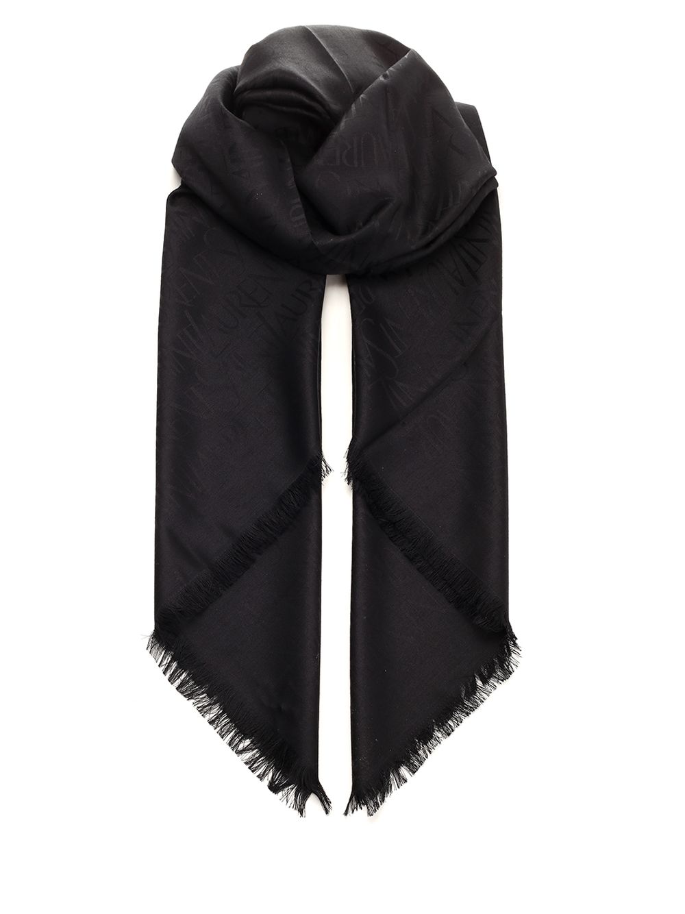 Saint Laurent Monogram Ysl Jacquard Scarf Scarves And Foulards - Nero | ecbb3a869452acc92e49afe8bd019cf32880e53d