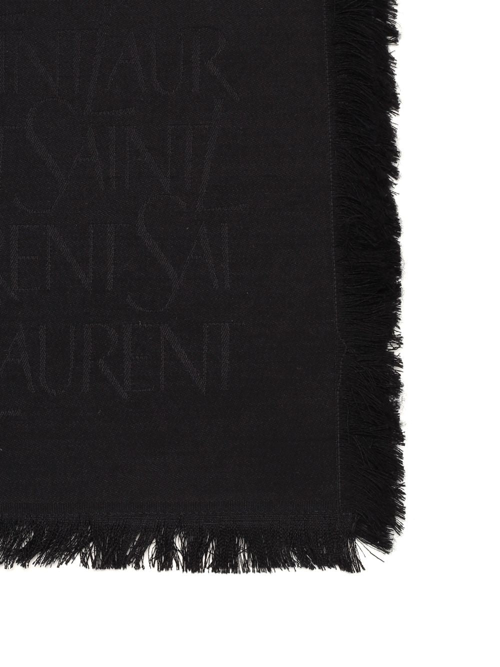 Saint Laurent Monogram Ysl Jacquard Scarf Scarves And Foulards - Nero | b1f4b739aa0525de1ccdc7d4544c36a1f1e89a6f