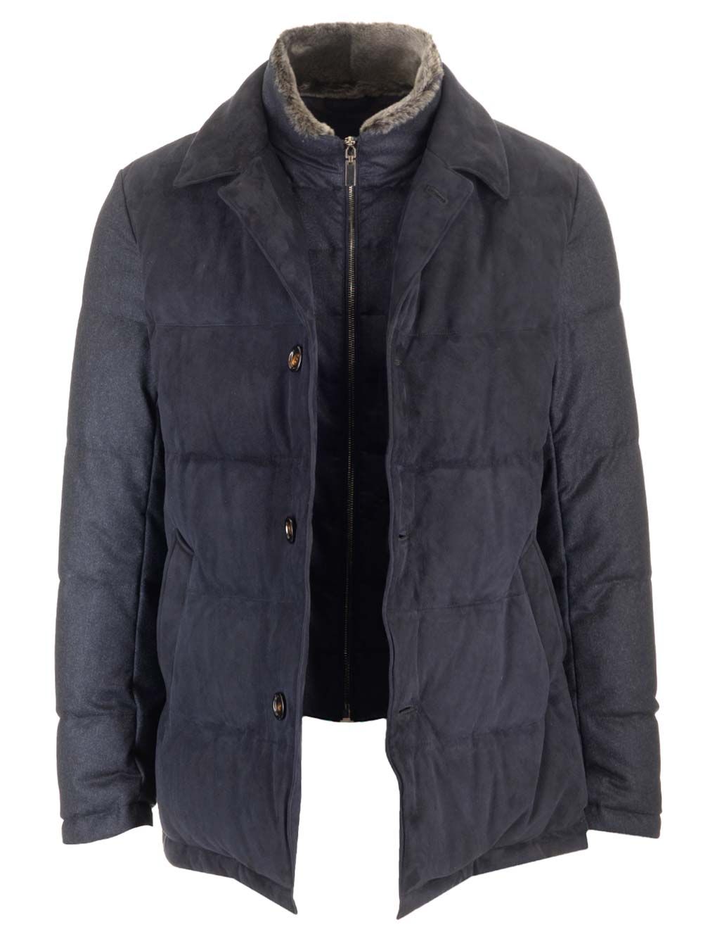 Al Duca D'Aosta Leather And Wool Jacket Giacche - Blu | 5d6a383d8275ac4698f2afac22320e60749ebcb0