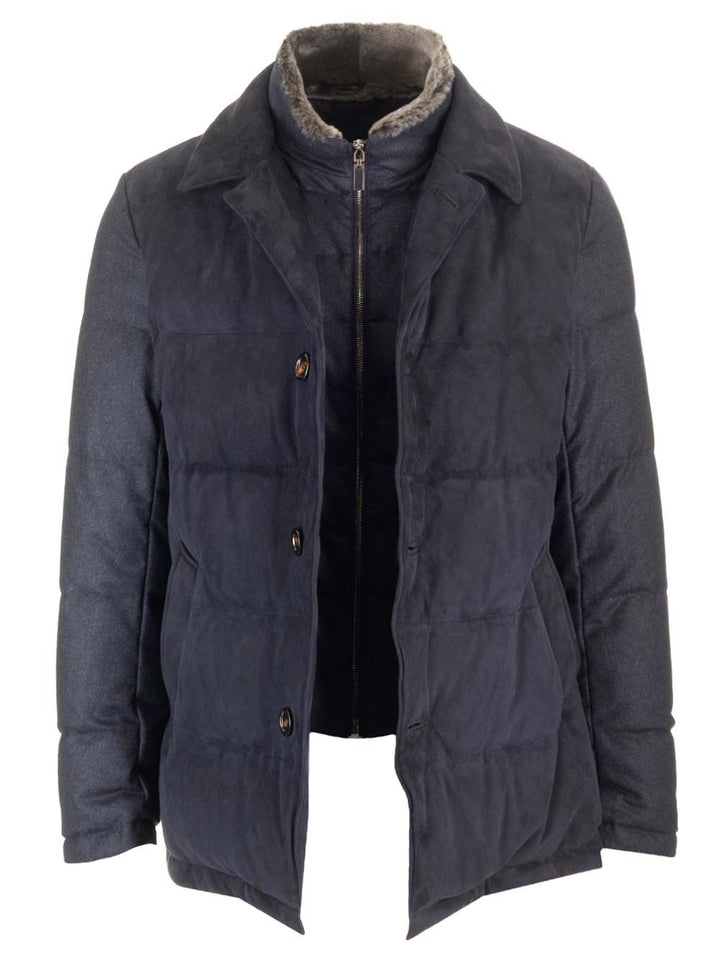 Al Duca D'Aosta Leather And Wool Jacket Giacche - Blu | 5d6a383d8275ac4698f2afac22320e60749ebcb0