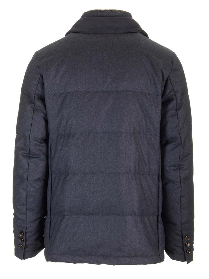 Al Duca D'Aosta Leather And Wool Jacket Giacche - Blu | cd6e05540fbb0f5a70290cbdc538441ba93633fb