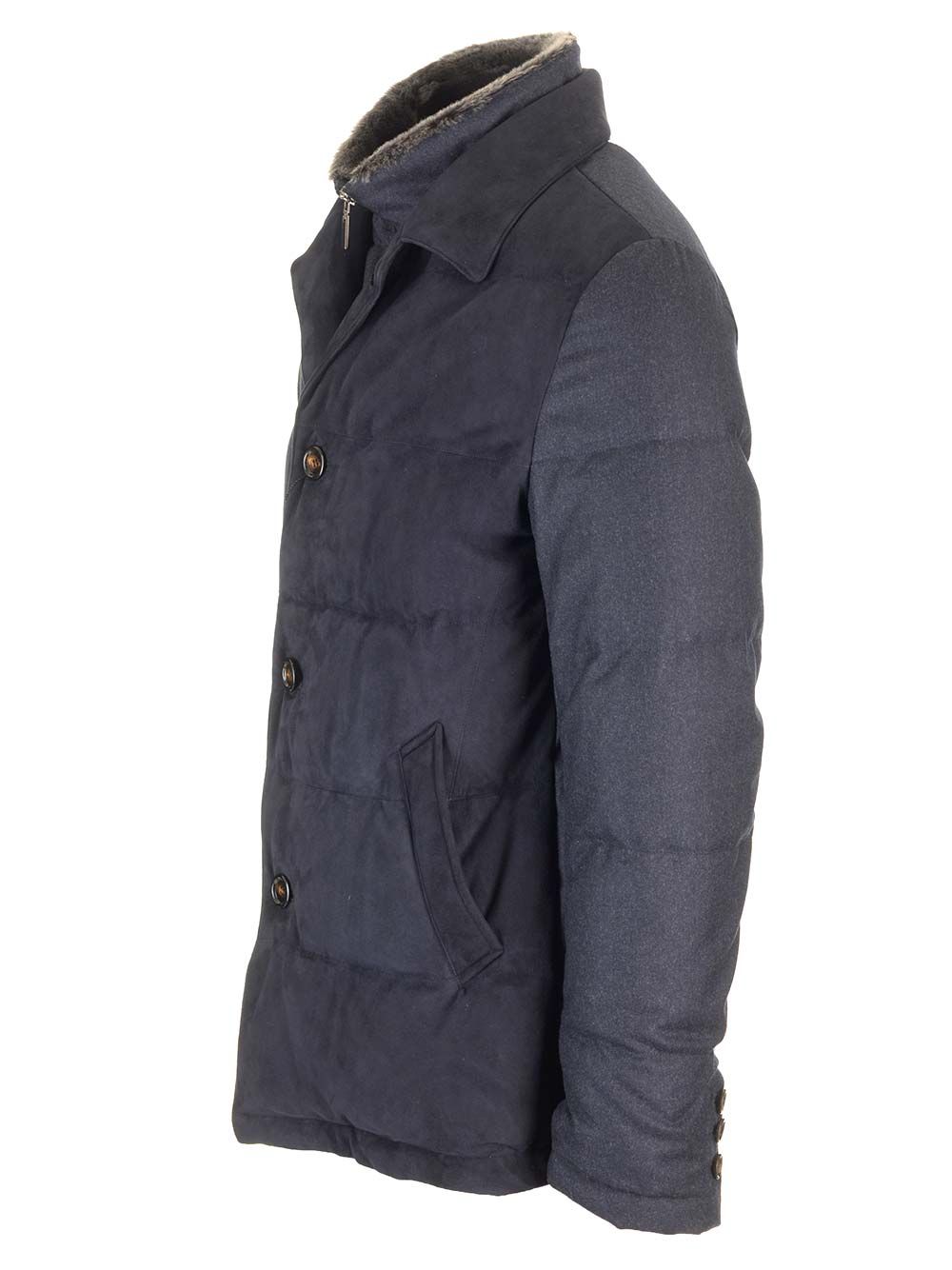 Al Duca D'Aosta Leather And Wool Jacket Giacche - Blu | 942444c1aaf15500416d4b163f8278d0d034feff